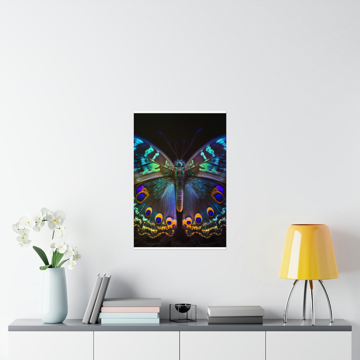 Premium Matte Vertical Posters Neon Hue Butterfly 3