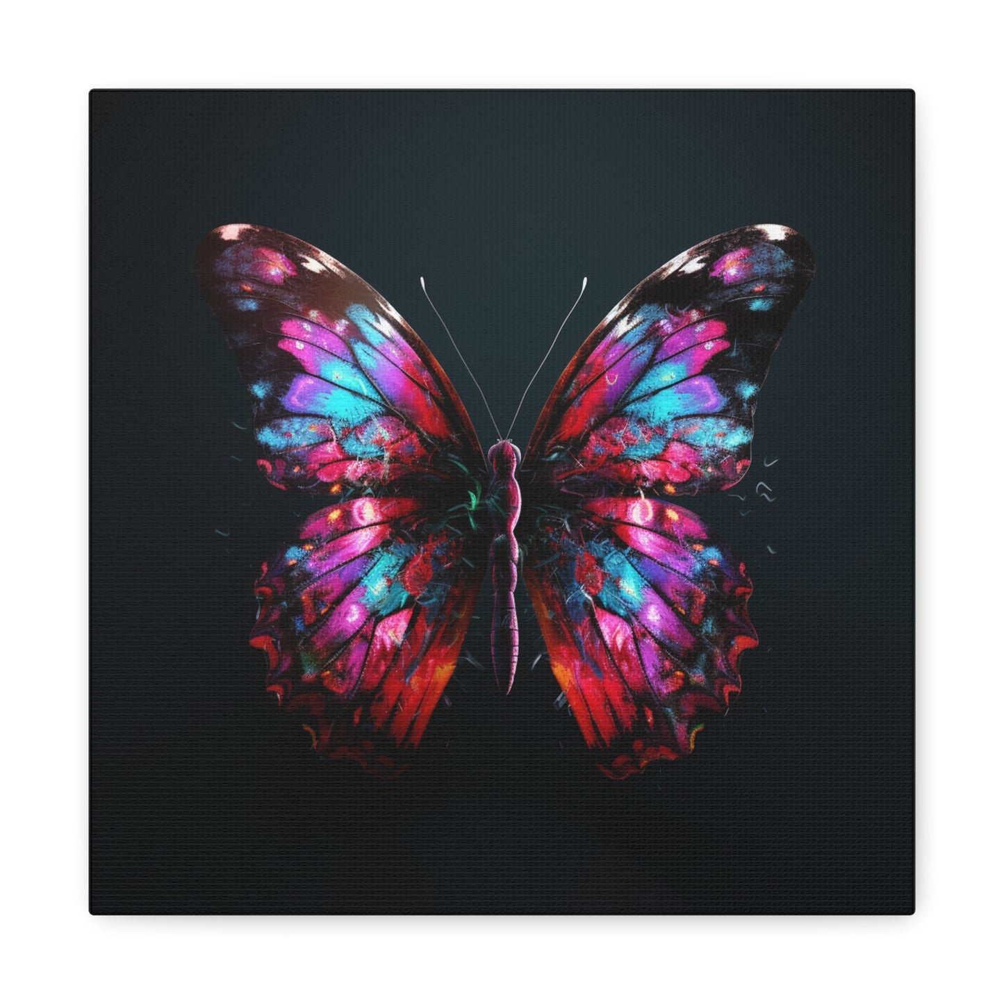 Canvas Gallery Wraps Hyper Colorful Butterfly Macro 3