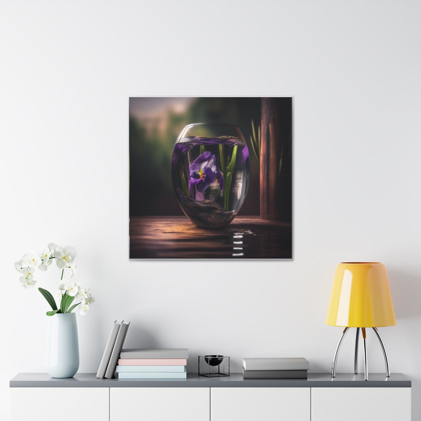 Canvas Gallery Wraps Purple Iris in a vase 4