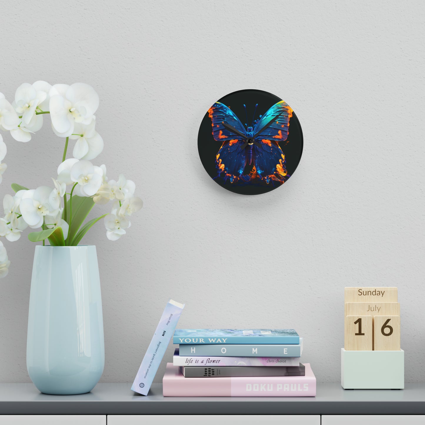 Acrylic Wall Clock Thermal Butterfly 3