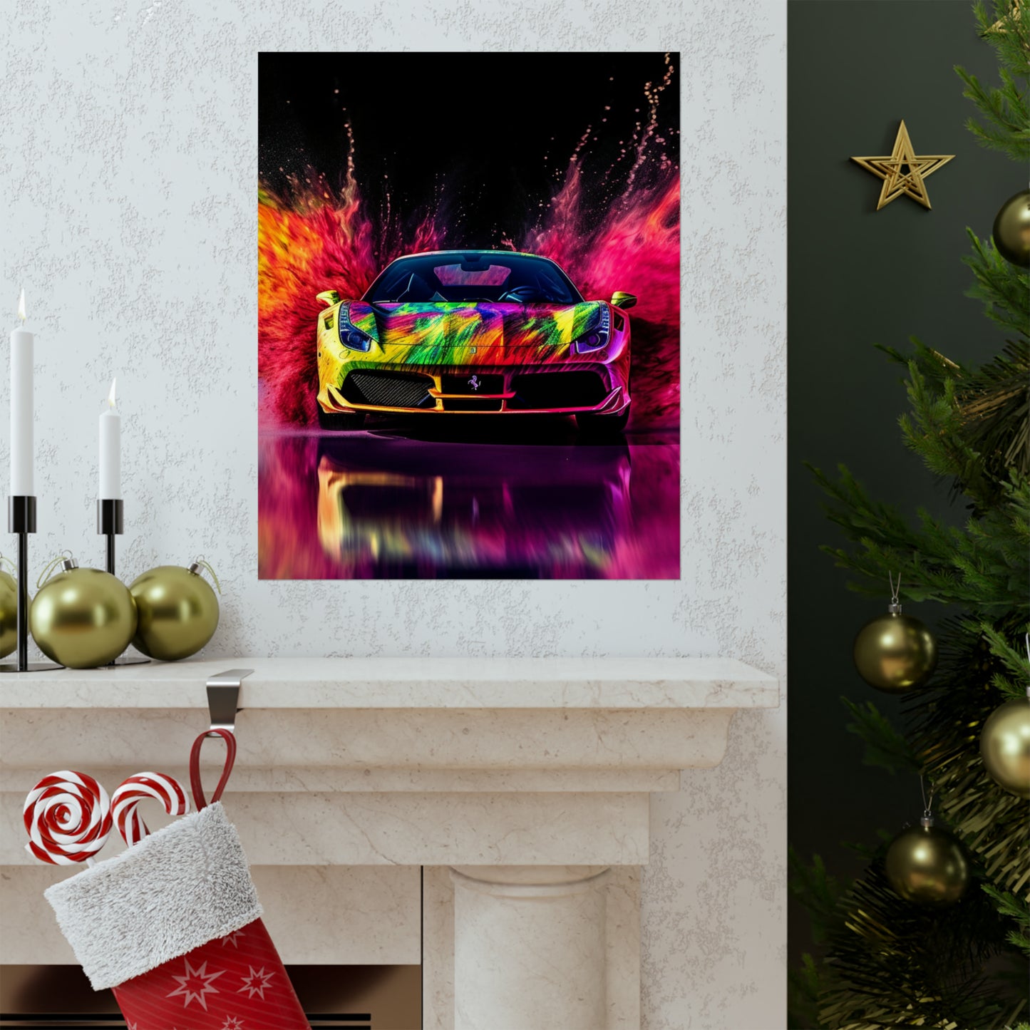 Premium Matte Vertical Posters Farrari Water 2