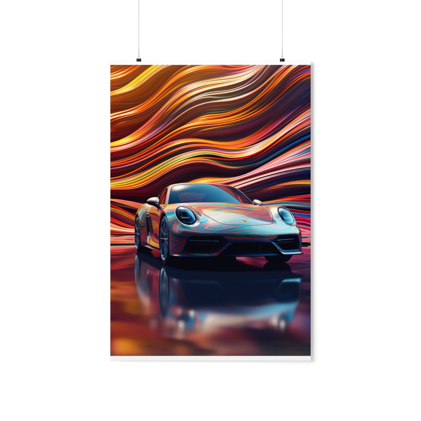 Premium Matte Vertical Posters Porsche Water Fusion 1