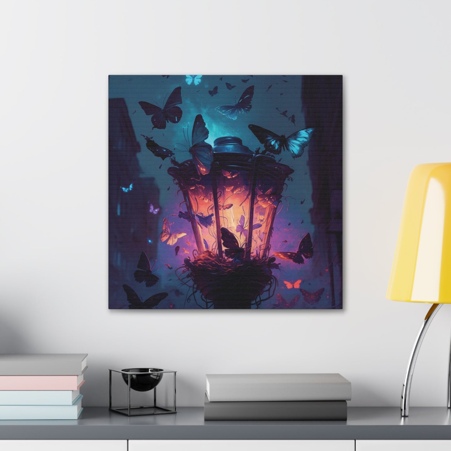 Canvas Gallery Wraps Street Light Butterfly 3