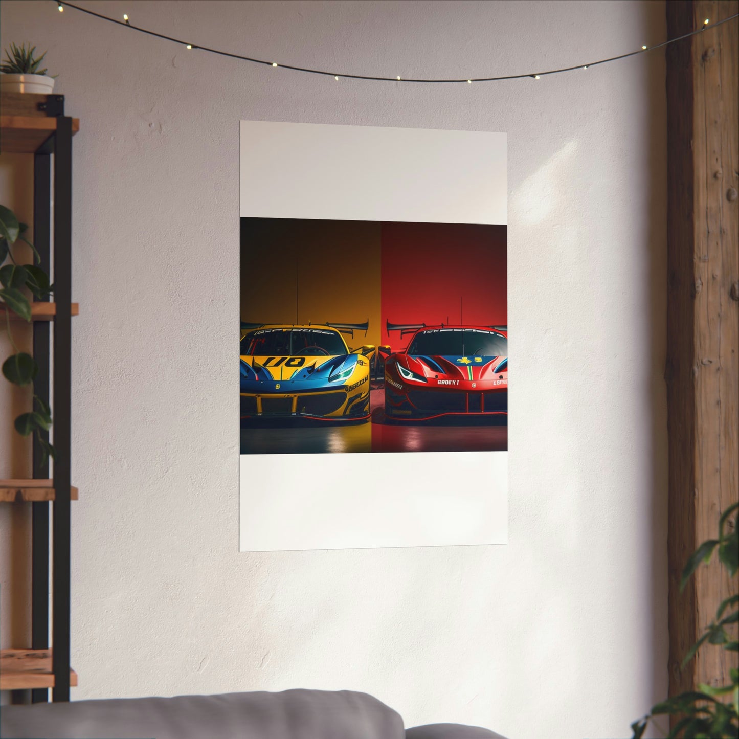 Premium Matte Vertical Posters Ferrari Red Blue 3