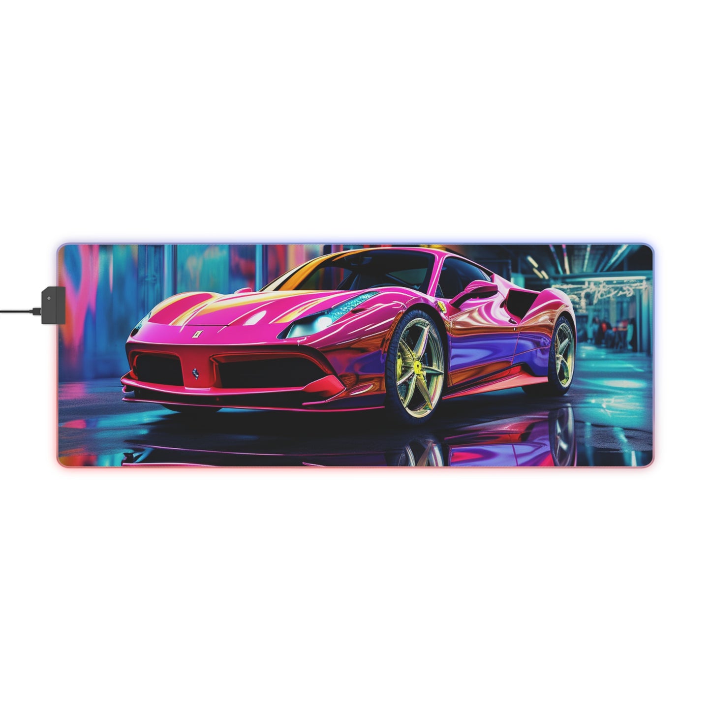 LED Gaming Mouse Pad Pink Macro Ferrari 4