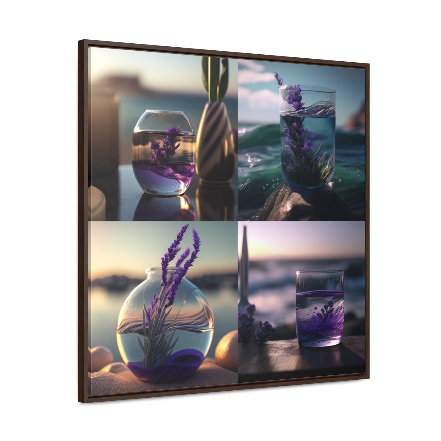 Gallery Canvas Wraps, Square Frame Lavender in a vase 5