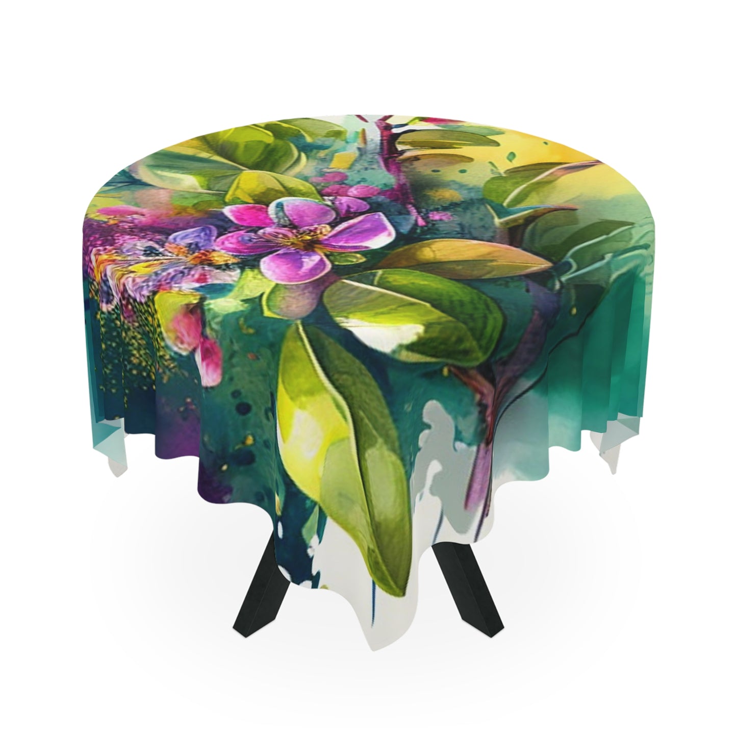 Tablecloth Mother Nature Bright Spring Colors Realistic Watercolor 1