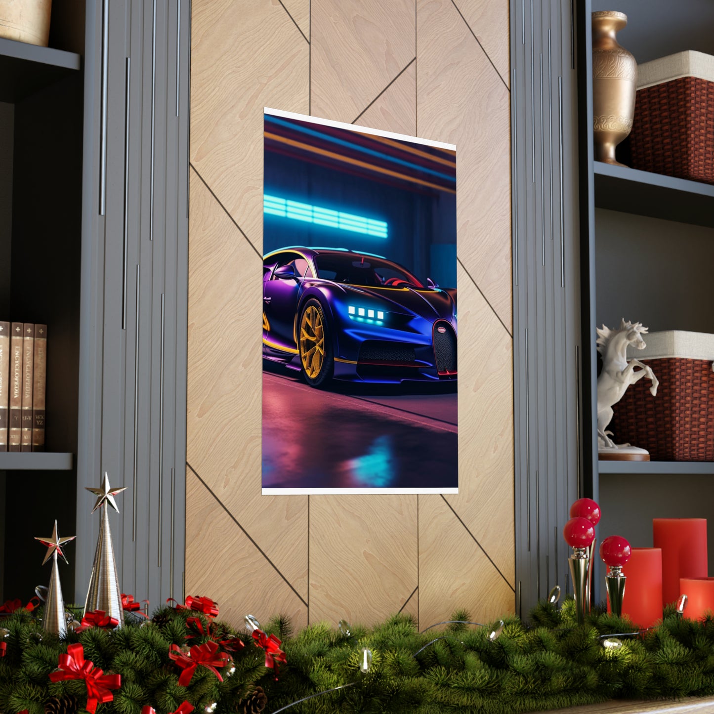 Premium Matte Vertical Posters Hyper Bugatti Neon Chiron 4