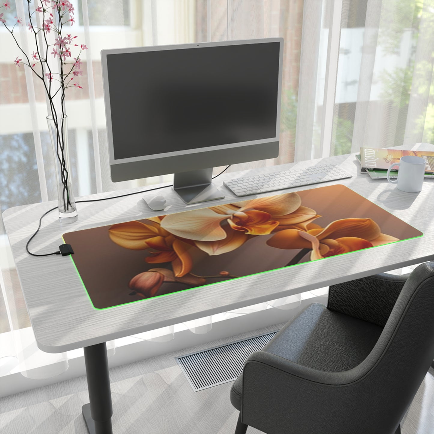 LED Gaming Mouse Pad orchid pedals 2