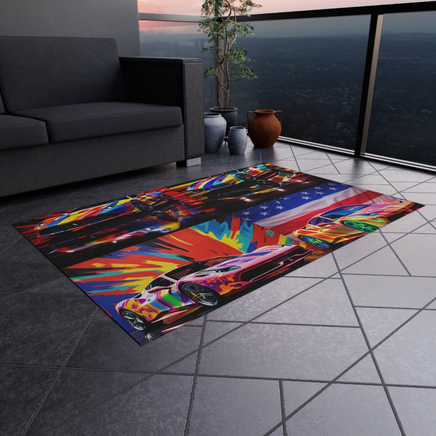 Outdoor Rug  Hyper Colorfull Ferrari 5