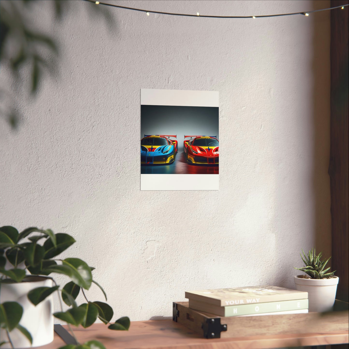 Premium Matte Vertical Posters Ferrari Red Blue 2