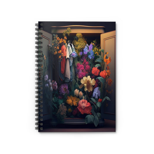 Spiral Notebook - Ruled Line A Wardrobe Surrounded by Flowers 4