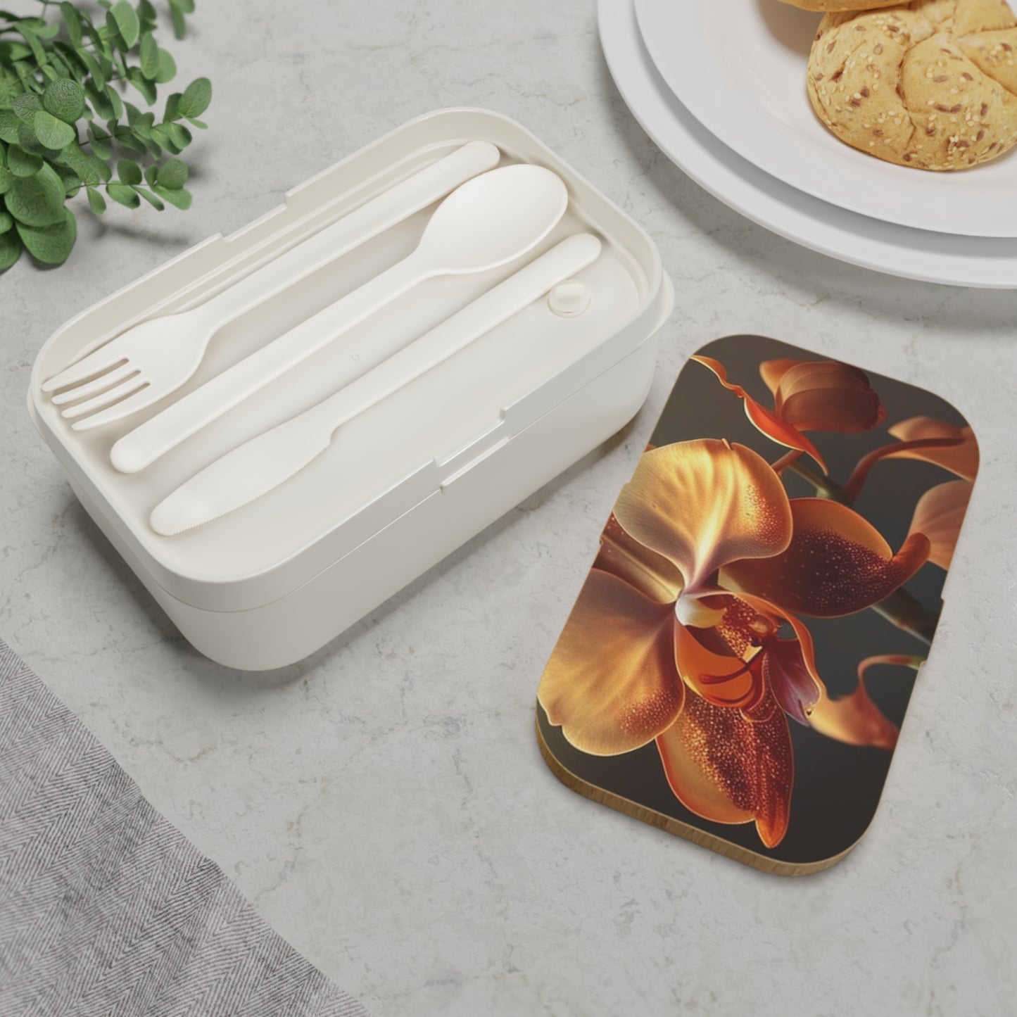 Bento Lunch Box Orange Orchid 1