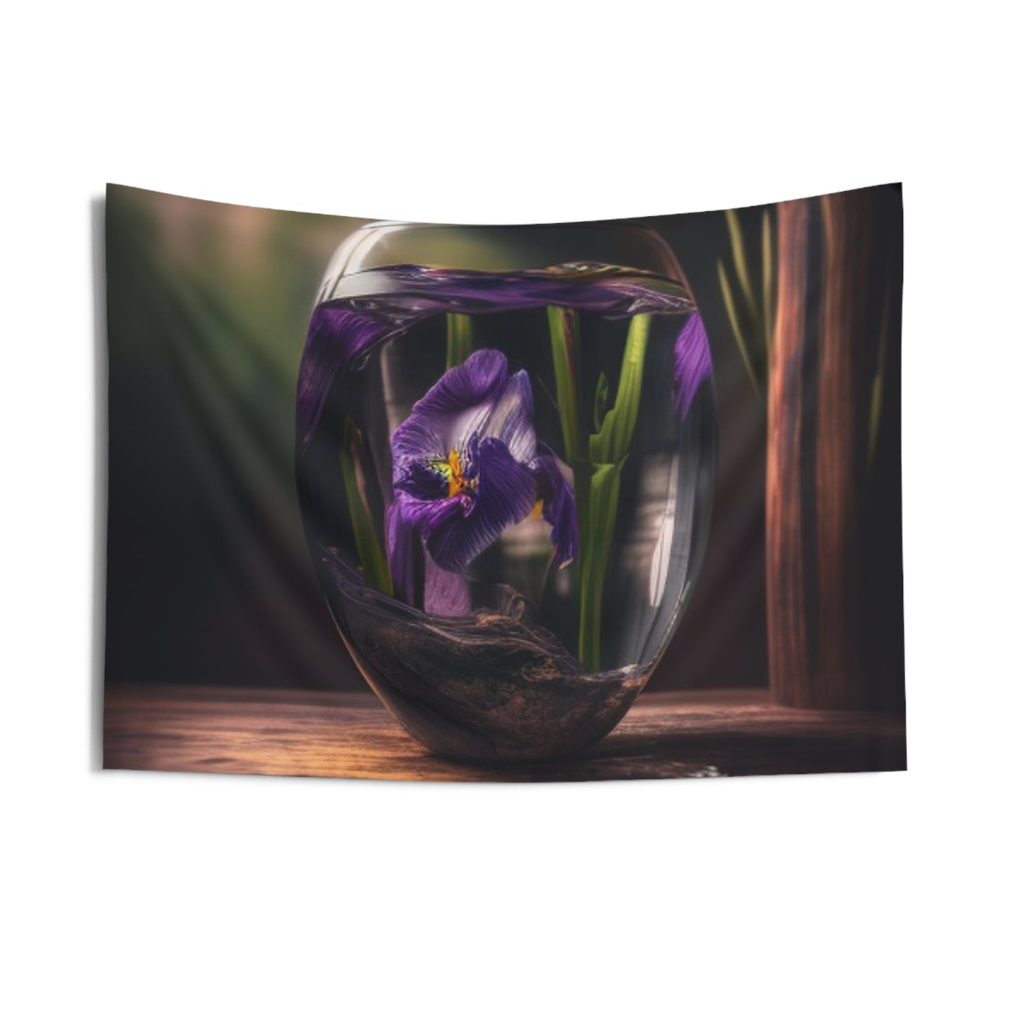 Indoor Wall Tapestries Purple Iris in a vase 4