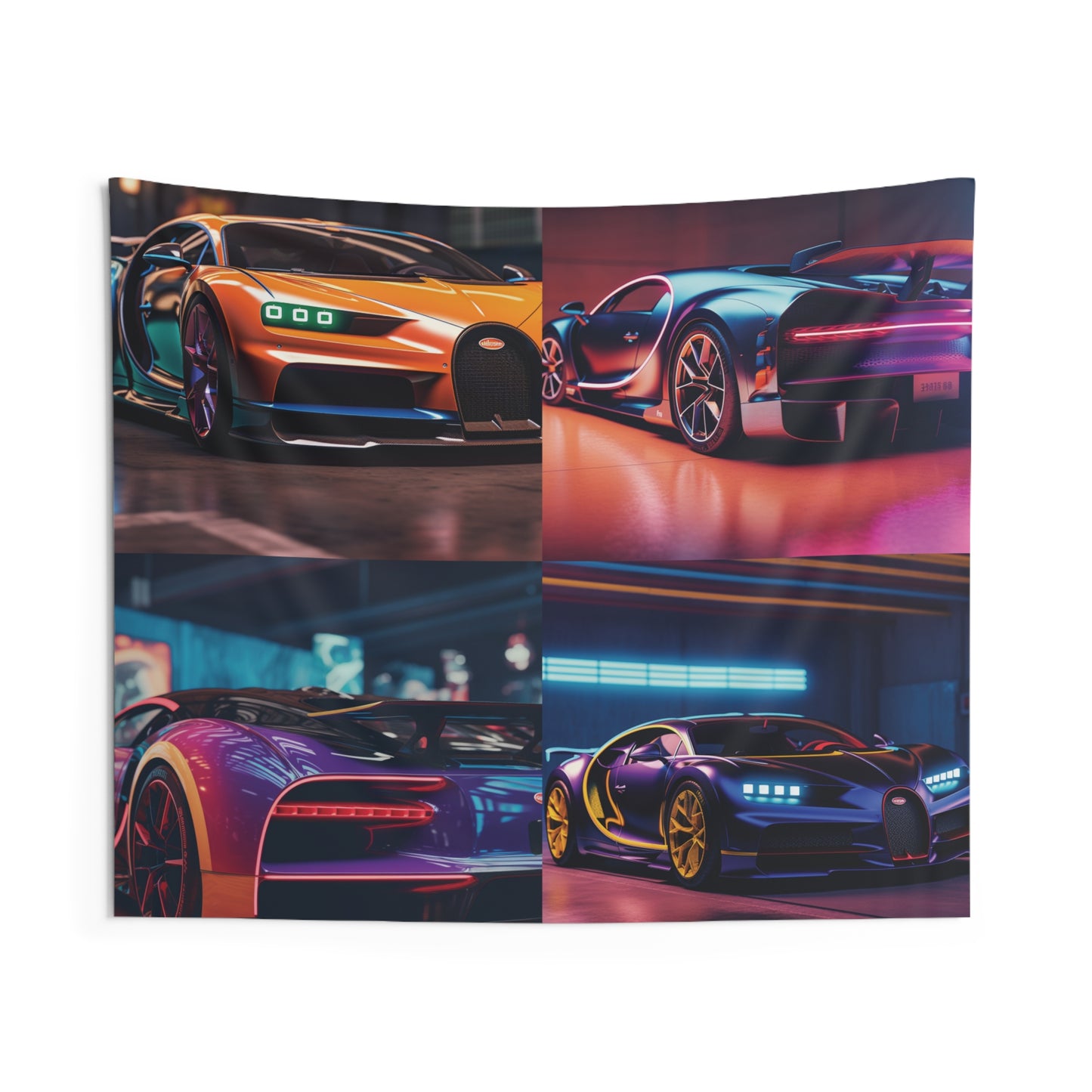 Indoor Wall Tapestries Hyper Bugatti Neon Chiron 5