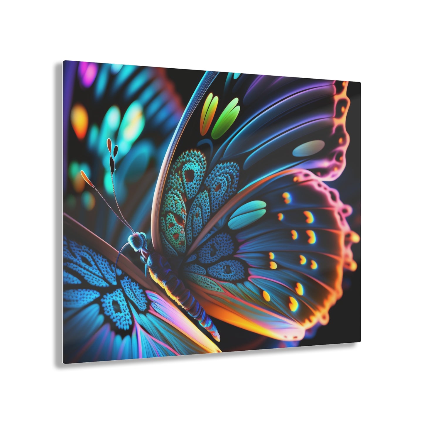 Acrylic Prints Neon Butterfly Macro 2