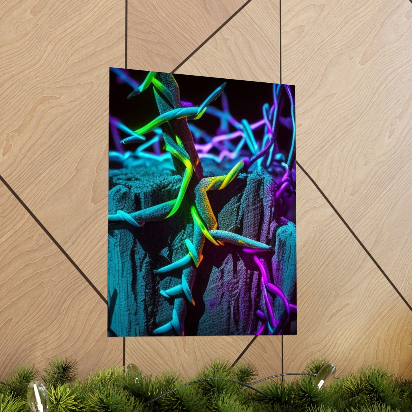 Premium Matte Vertical Posters Macro Neon Barbs 3