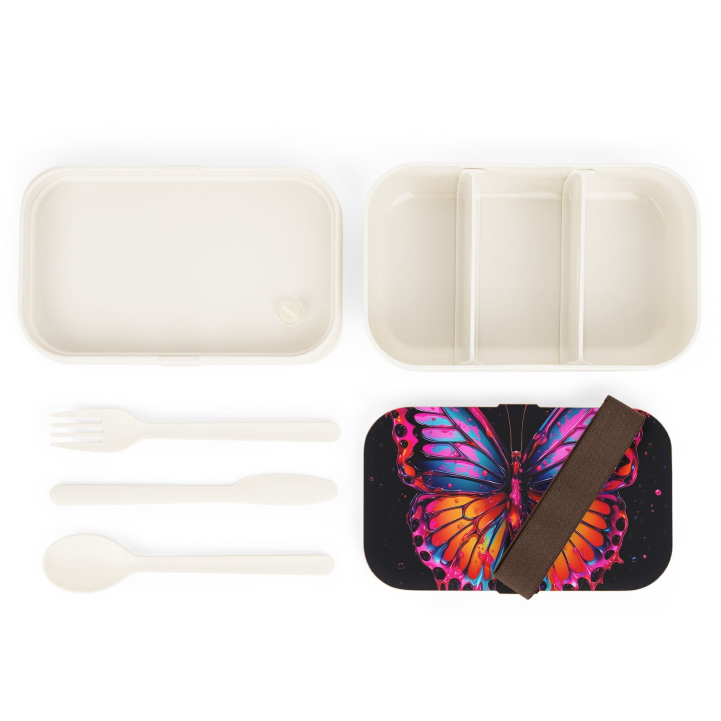 Bento Lunch Box Pink Butterfly Flair 1