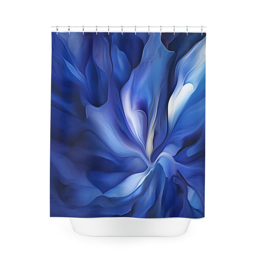 Polyester Shower Curtain Abstract Blue Tulip 3