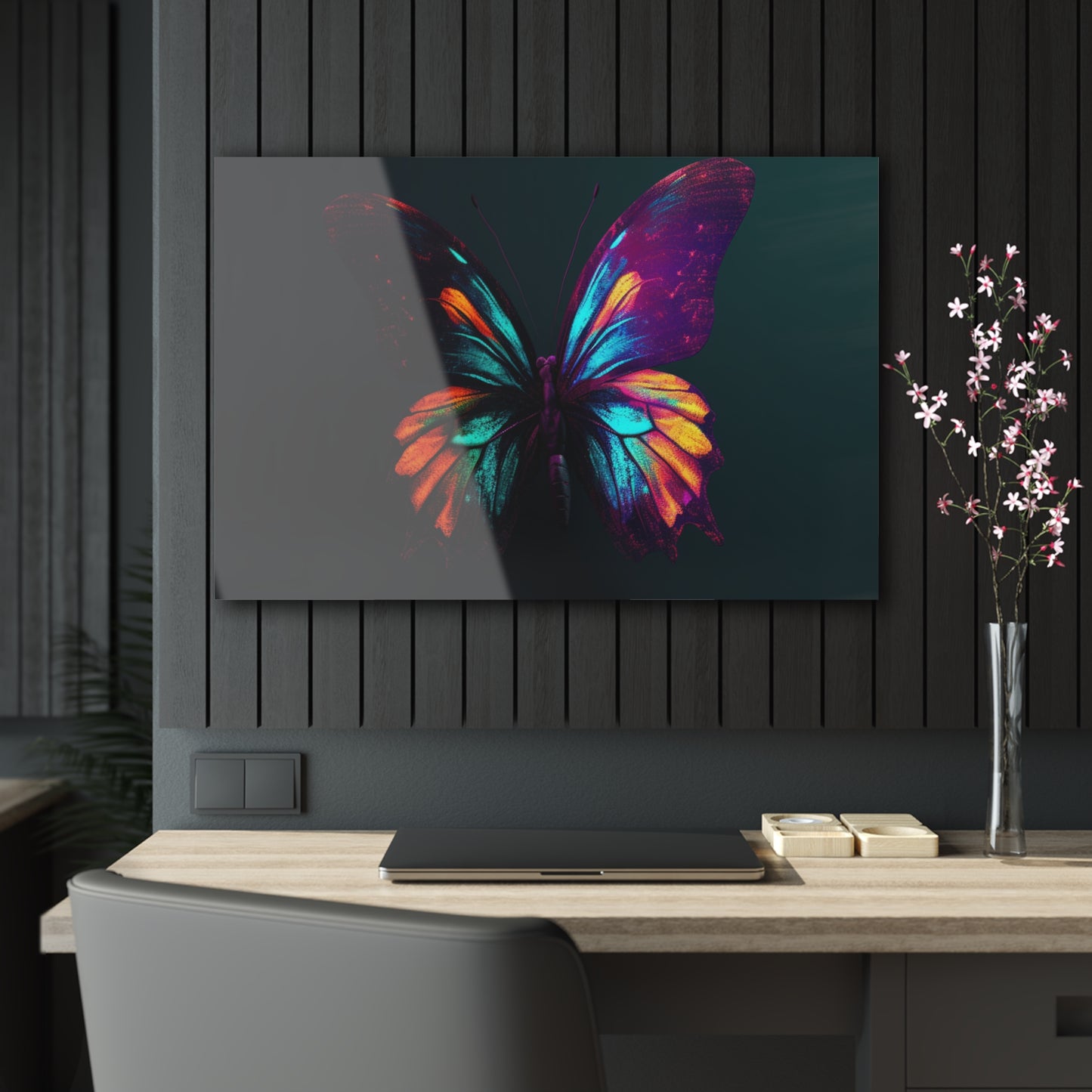 Acrylic Prints Hyper Colorful Butterfly Macro 4