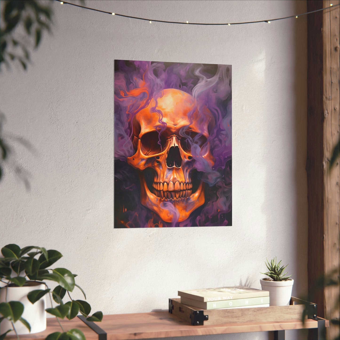 Premium Matte Vertical Posters Skull Flames 4