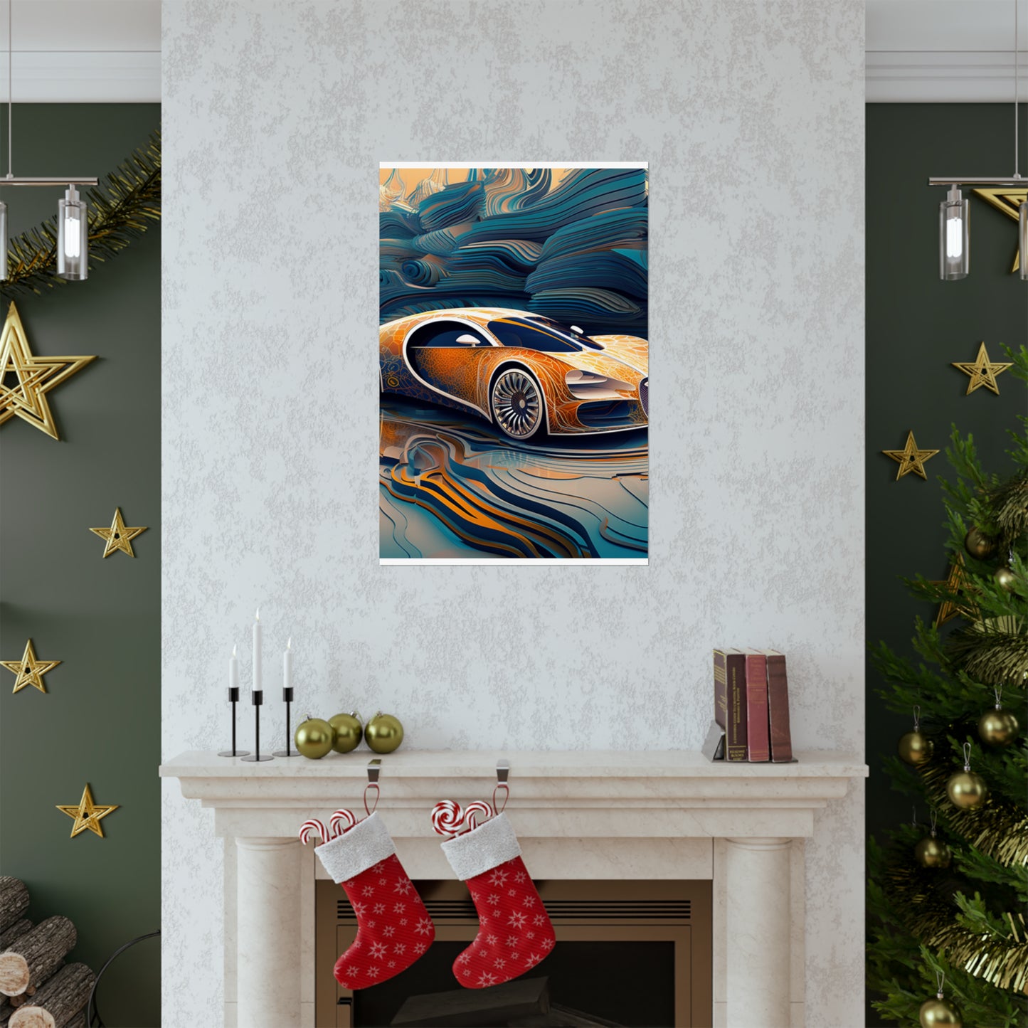 Premium Matte Vertical Posters Bugatti Abstract Flair 1