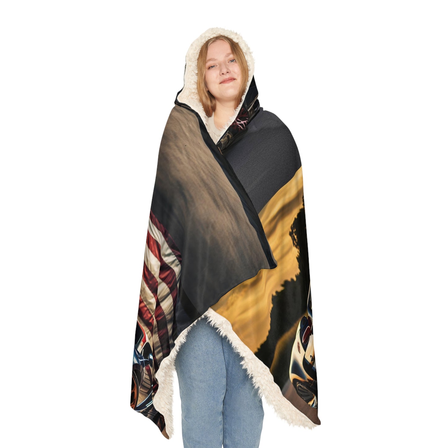 Snuggle Hooded Blanket Bugatti Flag American 5