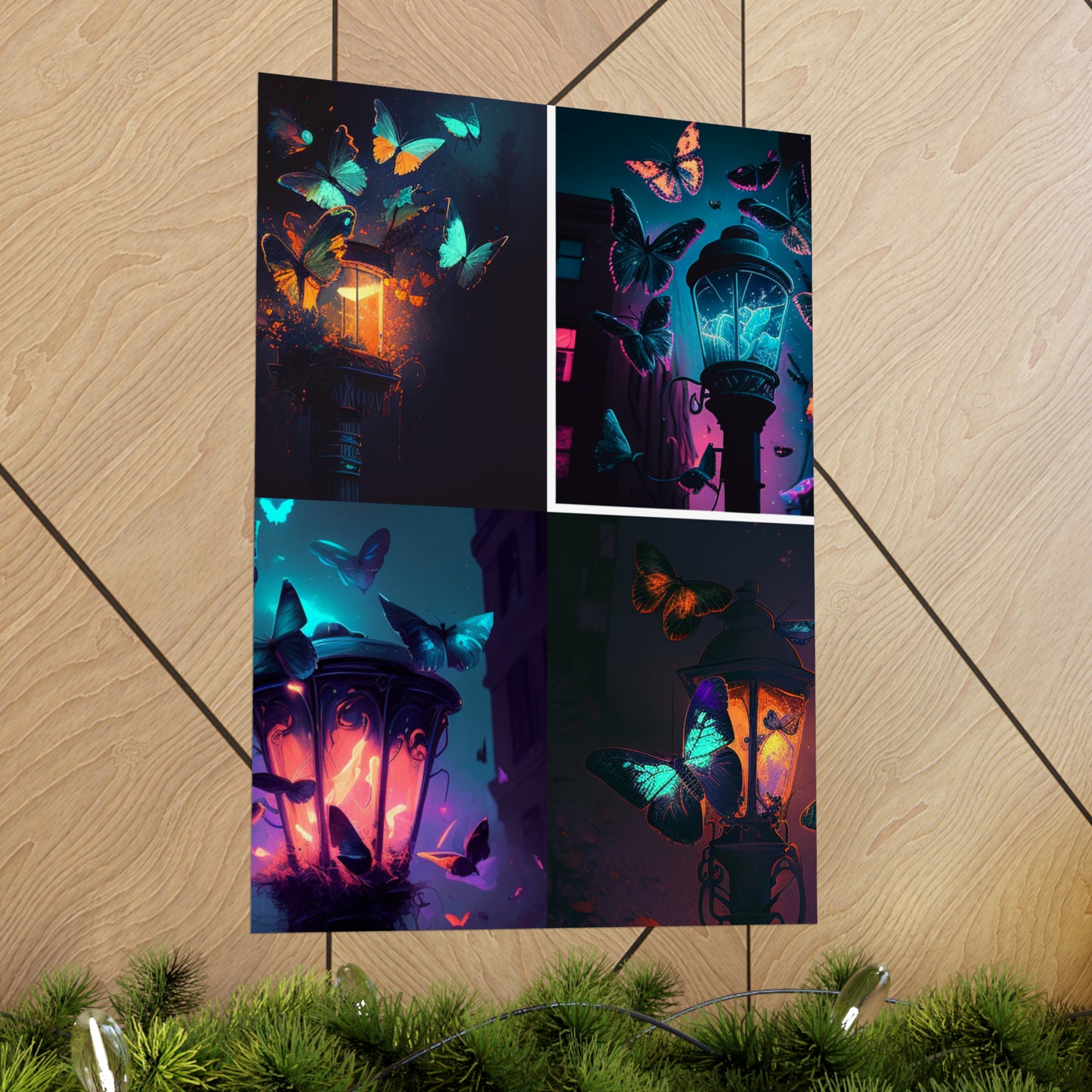 Premium Matte Vertical Posters Street Light Butterfly 5