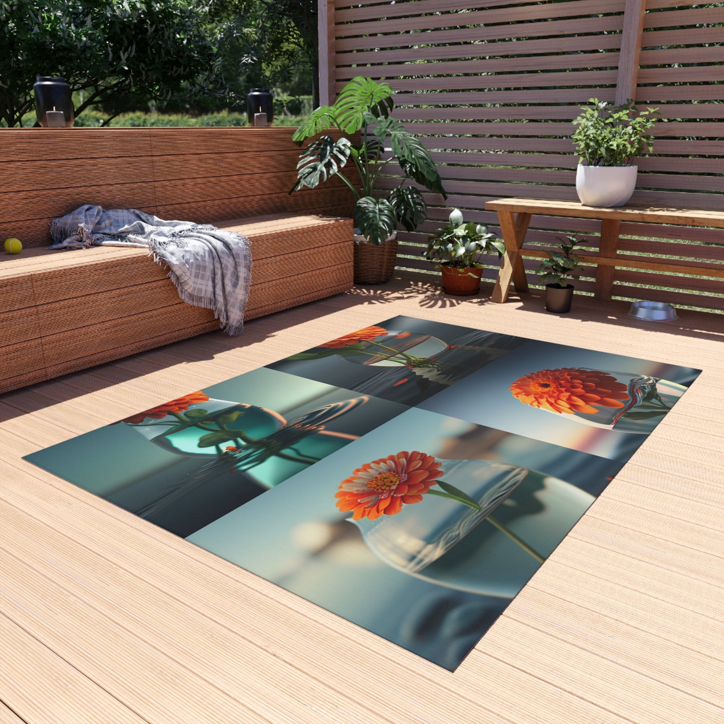 Outdoor Rug  Orange Zinnia 5