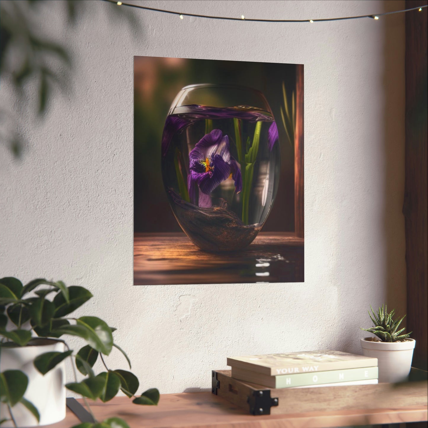 Premium Matte Vertical Posters Purple Iris in a vase 4