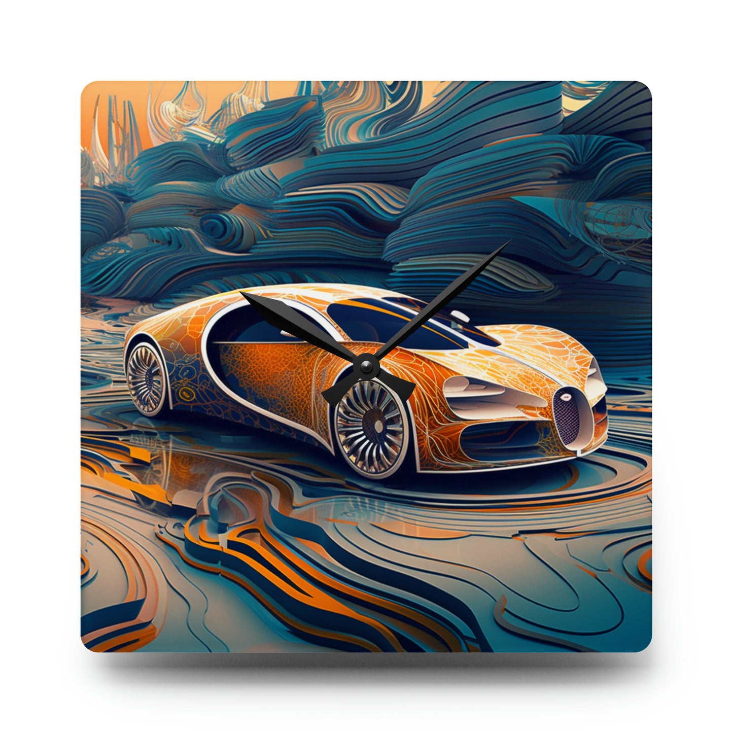 Acrylic Wall Clock Bugatti Abstract Flair 1