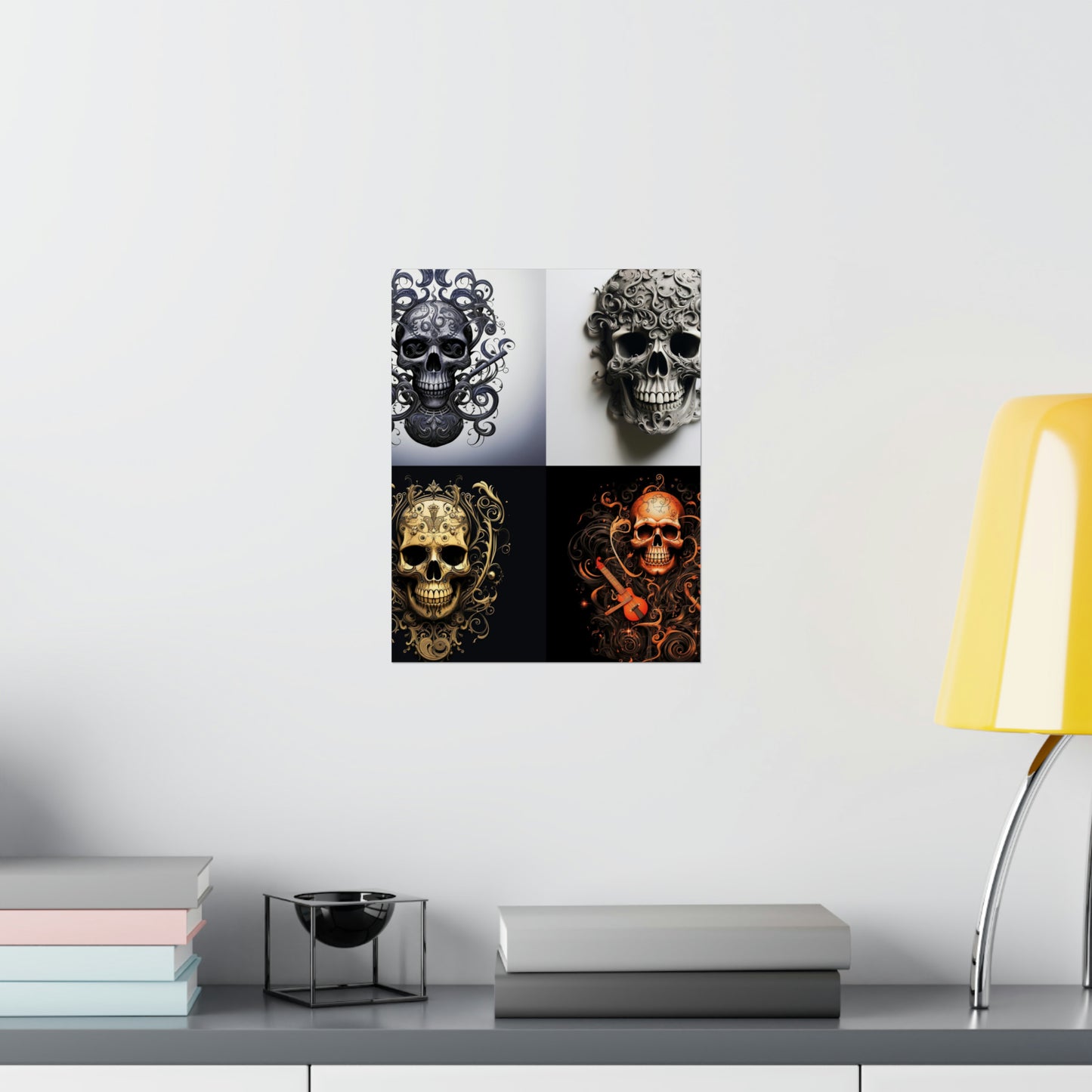 Premium Matte Vertical Posters Skull Treble Clef 5