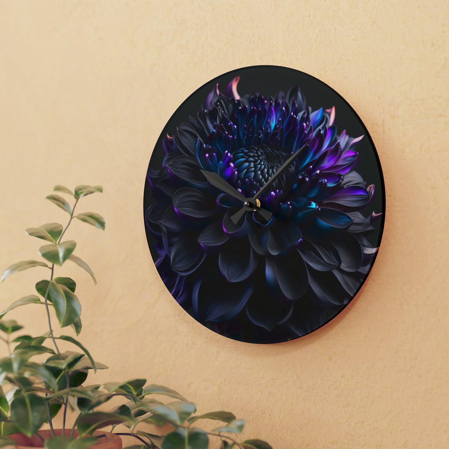 Acrylic Wall Clock Dahlia Purple 2