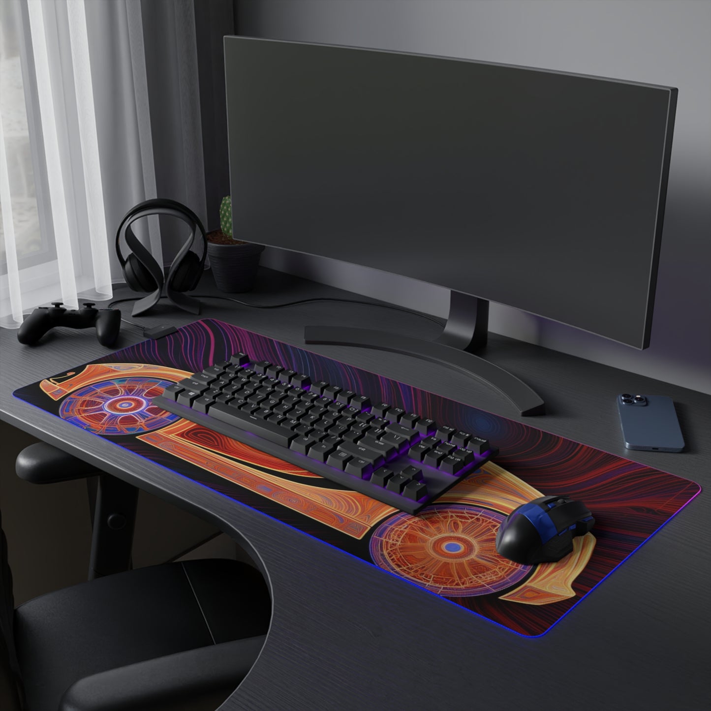 LED Gaming Mouse Pad Bugatti Abstract Concept 2