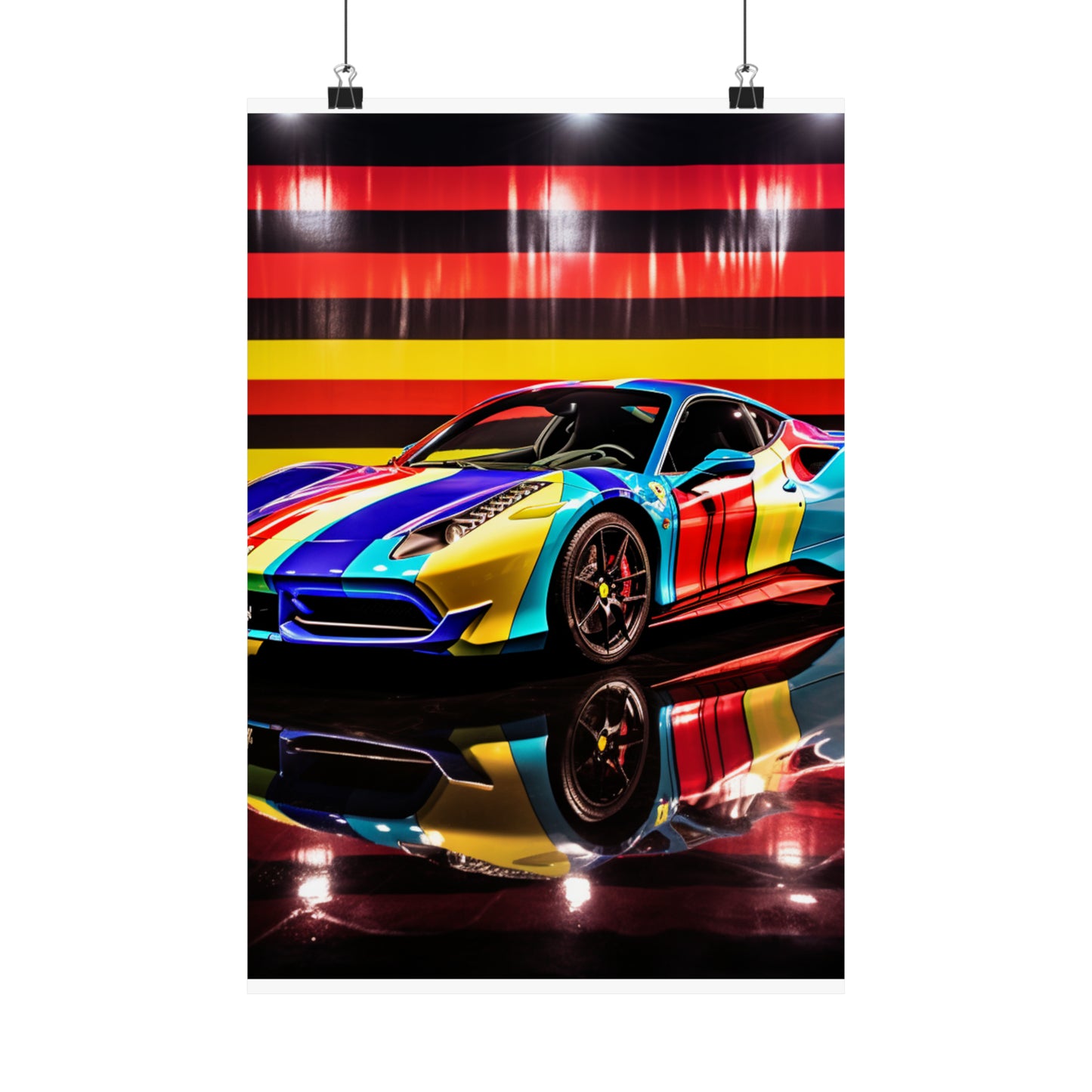 Premium Matte Vertical Posters Hyper Colorfull Ferrari 2