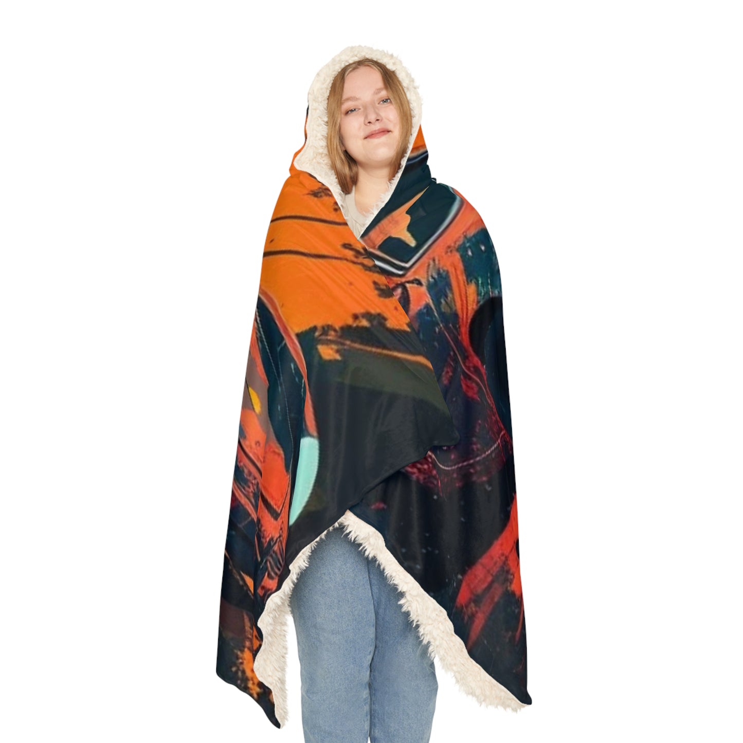 Snuggle Hooded Blanket Porsche Abstract 3