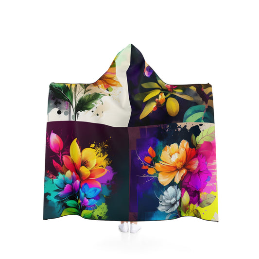 Hooded Blanket Bright Spring Flowers 5