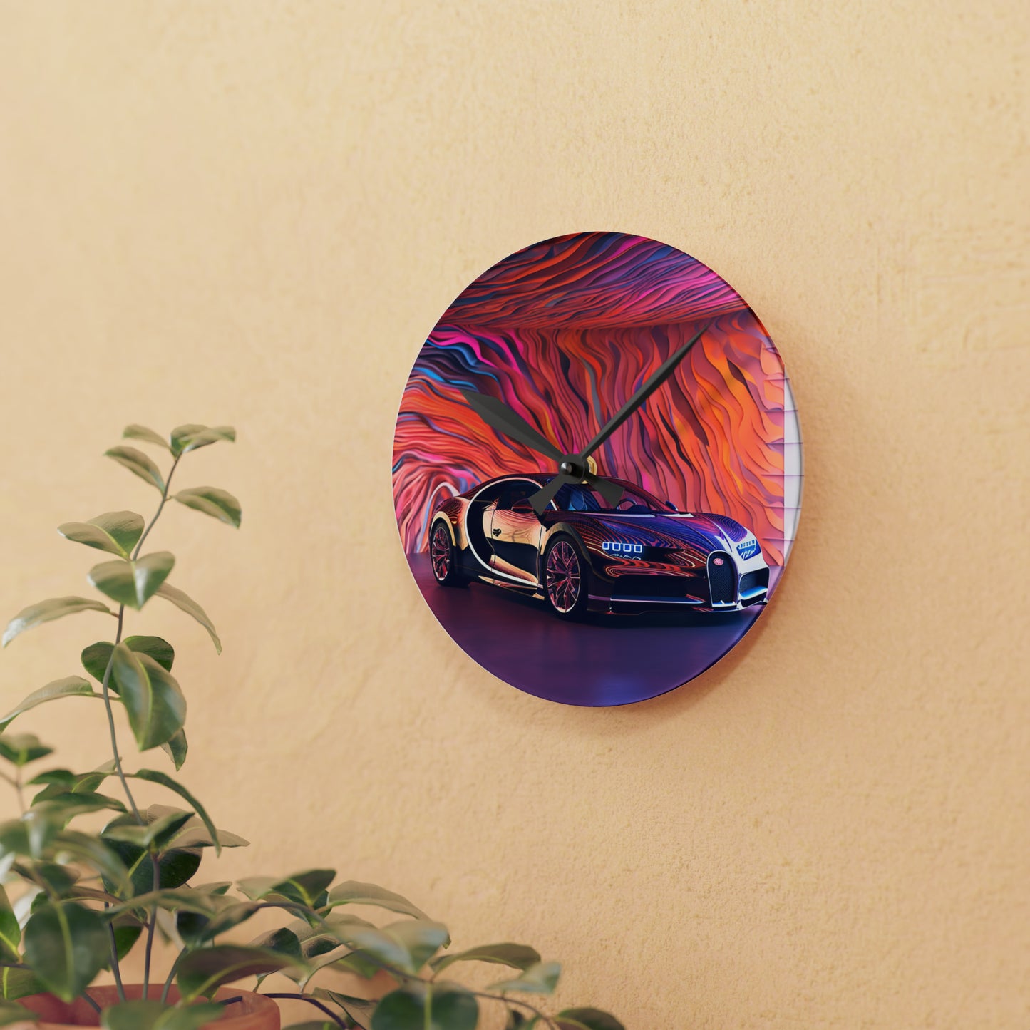 Acrylic Wall Clock Bugatti Abstract Flair 4