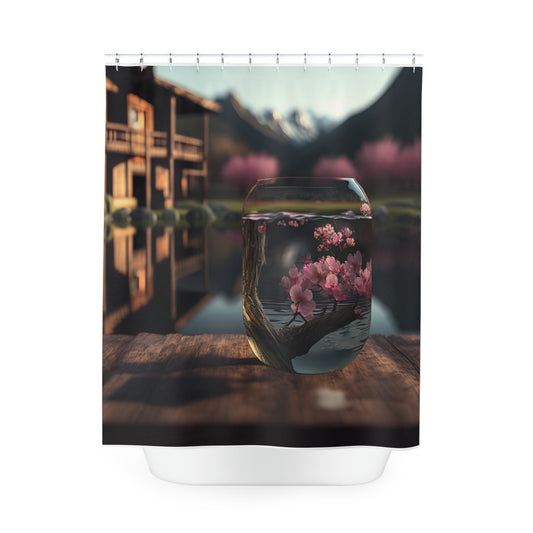 Polyester Shower Curtain Cherry Blossom 3