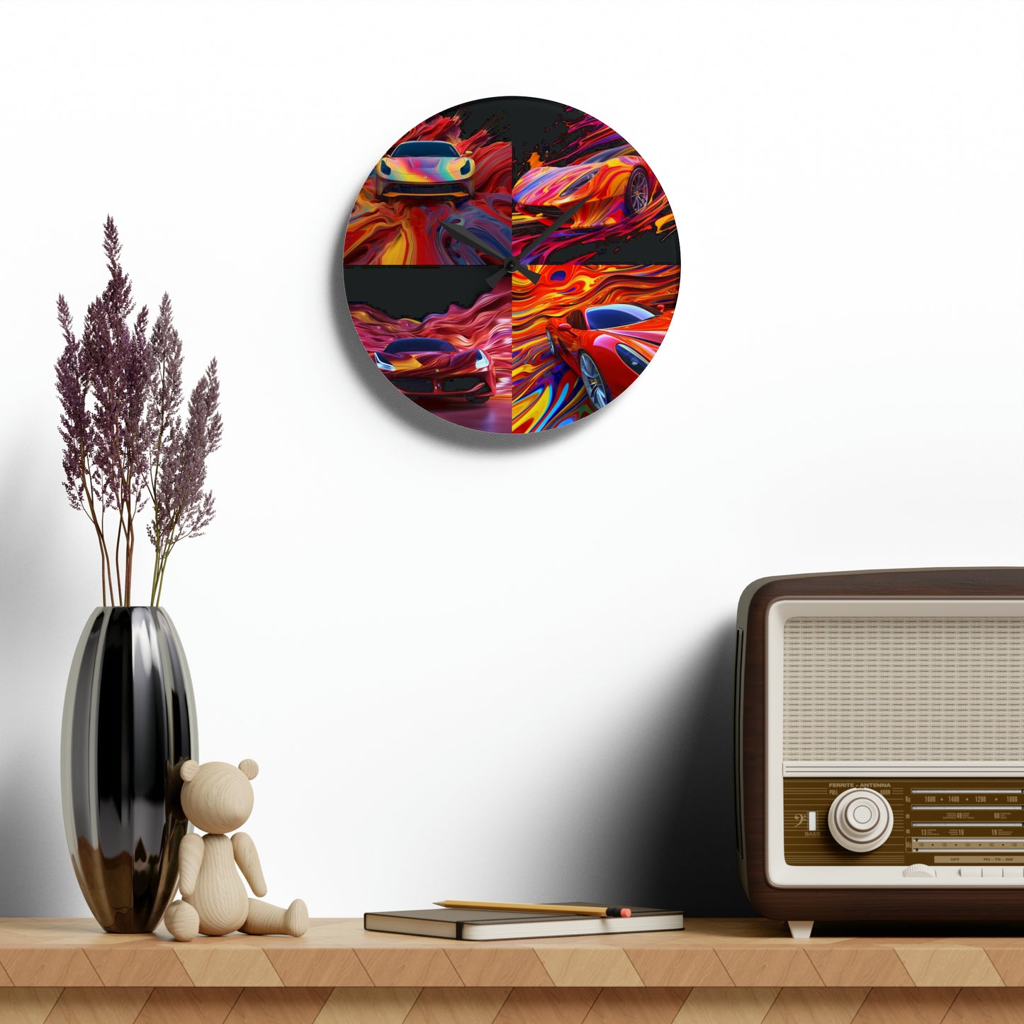 Acrylic Wall Clock Ferrari Water Fusion 5