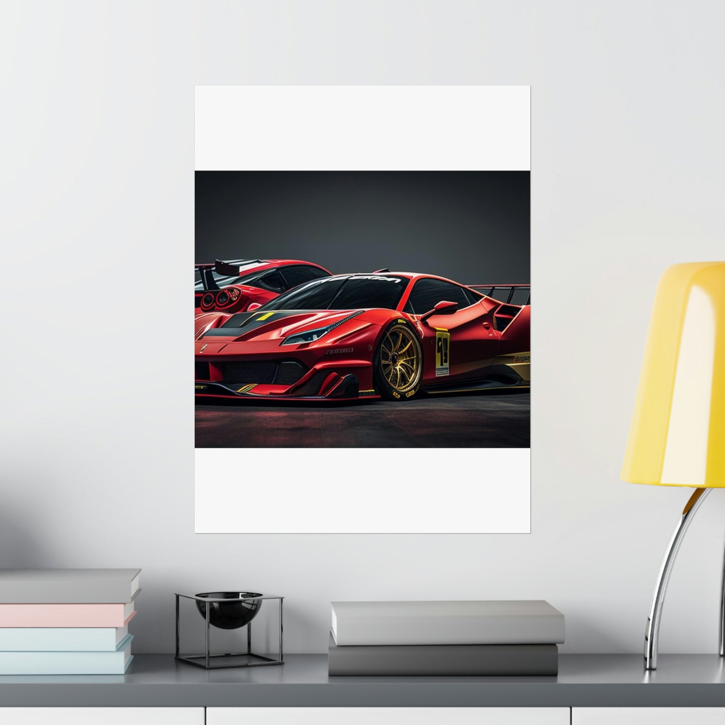 Premium Matte Vertical Posters Ferrari Red 3