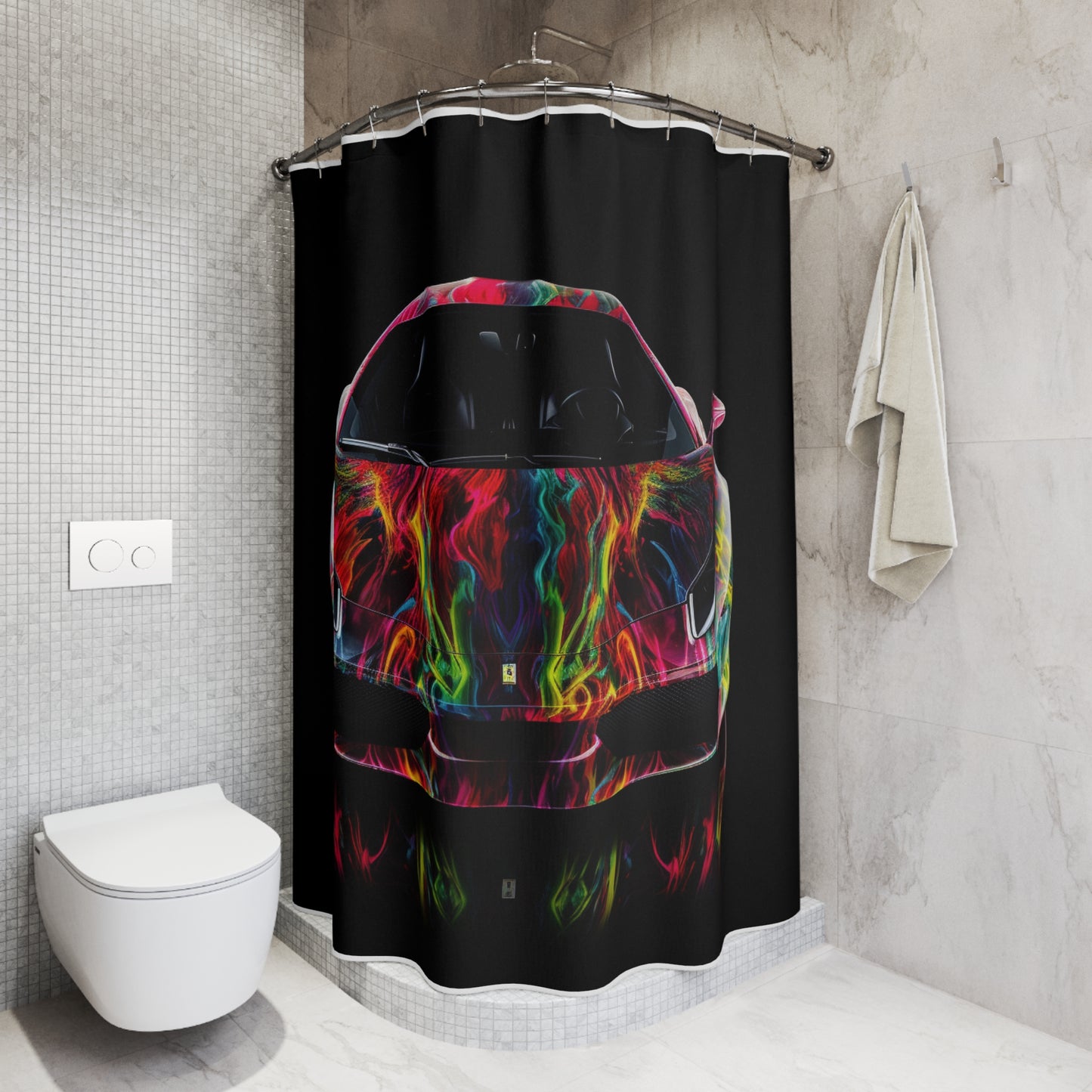 Polyester Shower Curtain Ferrari Color 1