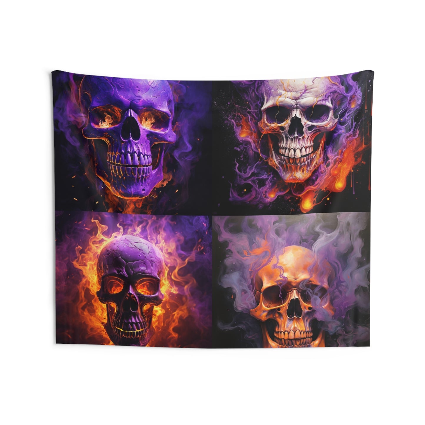 Indoor Wall Tapestries Skull Flames 5