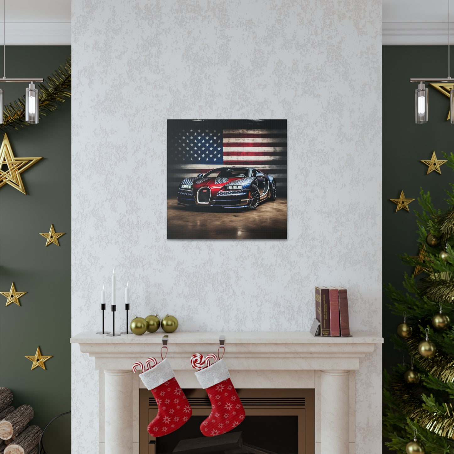 Canvas Gallery Wraps Bugatti American Flag 1