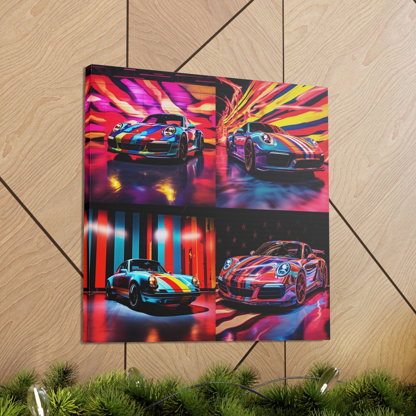 Canvas Gallery Wraps Macro American Flag Porsche 5