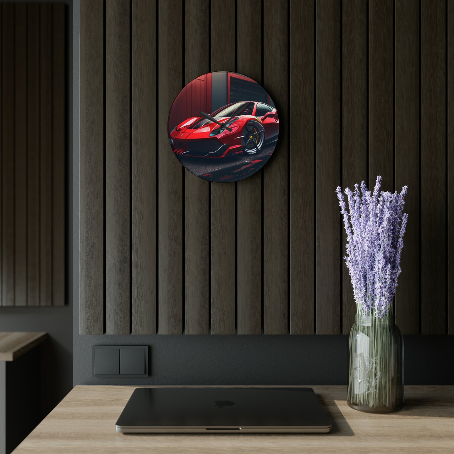 Acrylic Wall Clock Ferrari Hyper 1