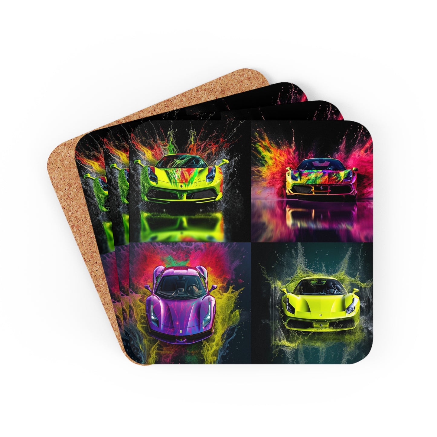 Corkwood Coaster Set Farrari Water 5