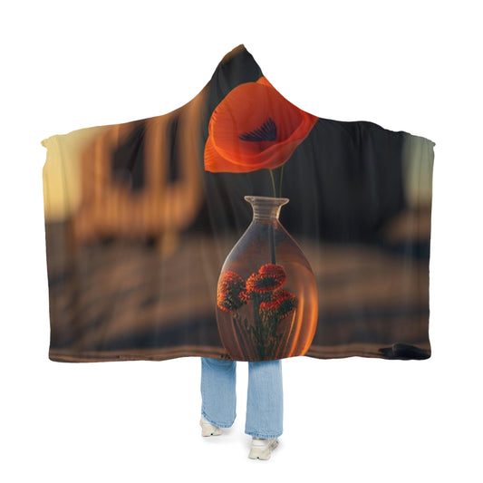 Snuggle Hooded Blanket Orange Poppy in a Vase 3