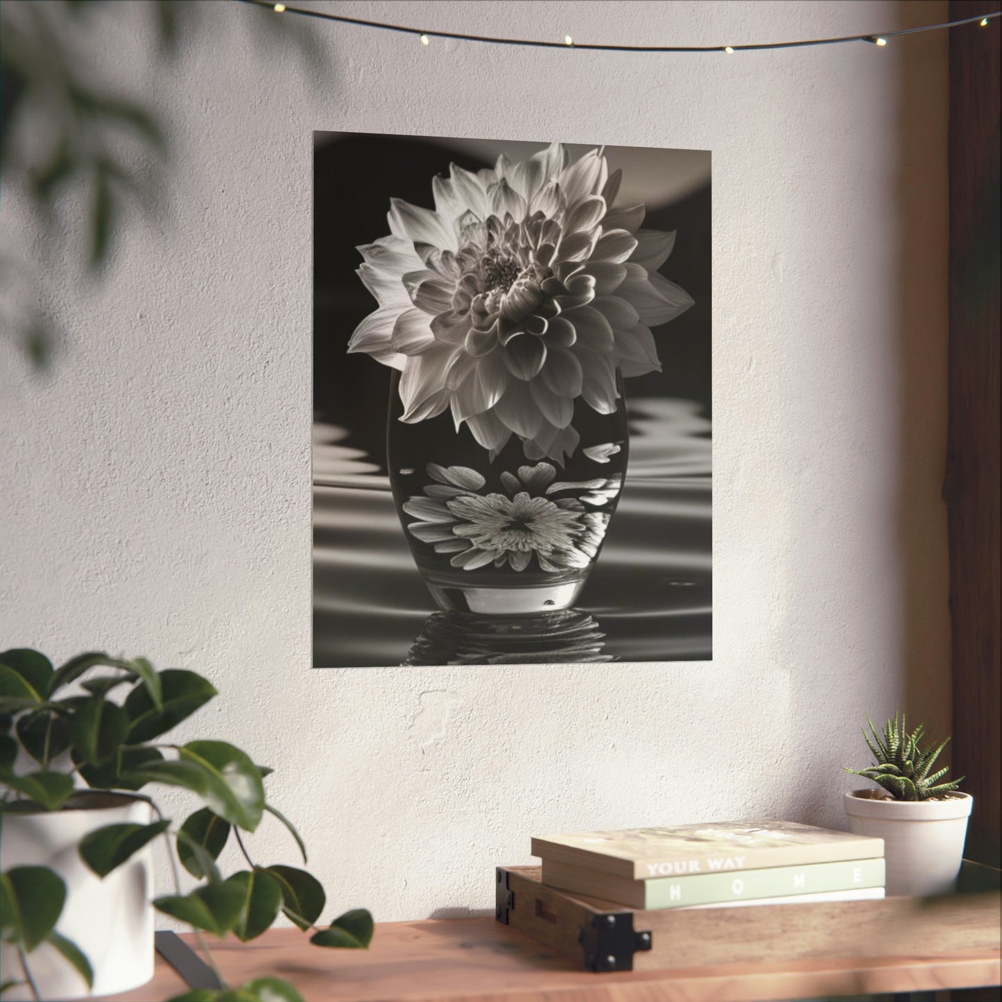 Premium Matte Vertical Posters White Dahlia 4