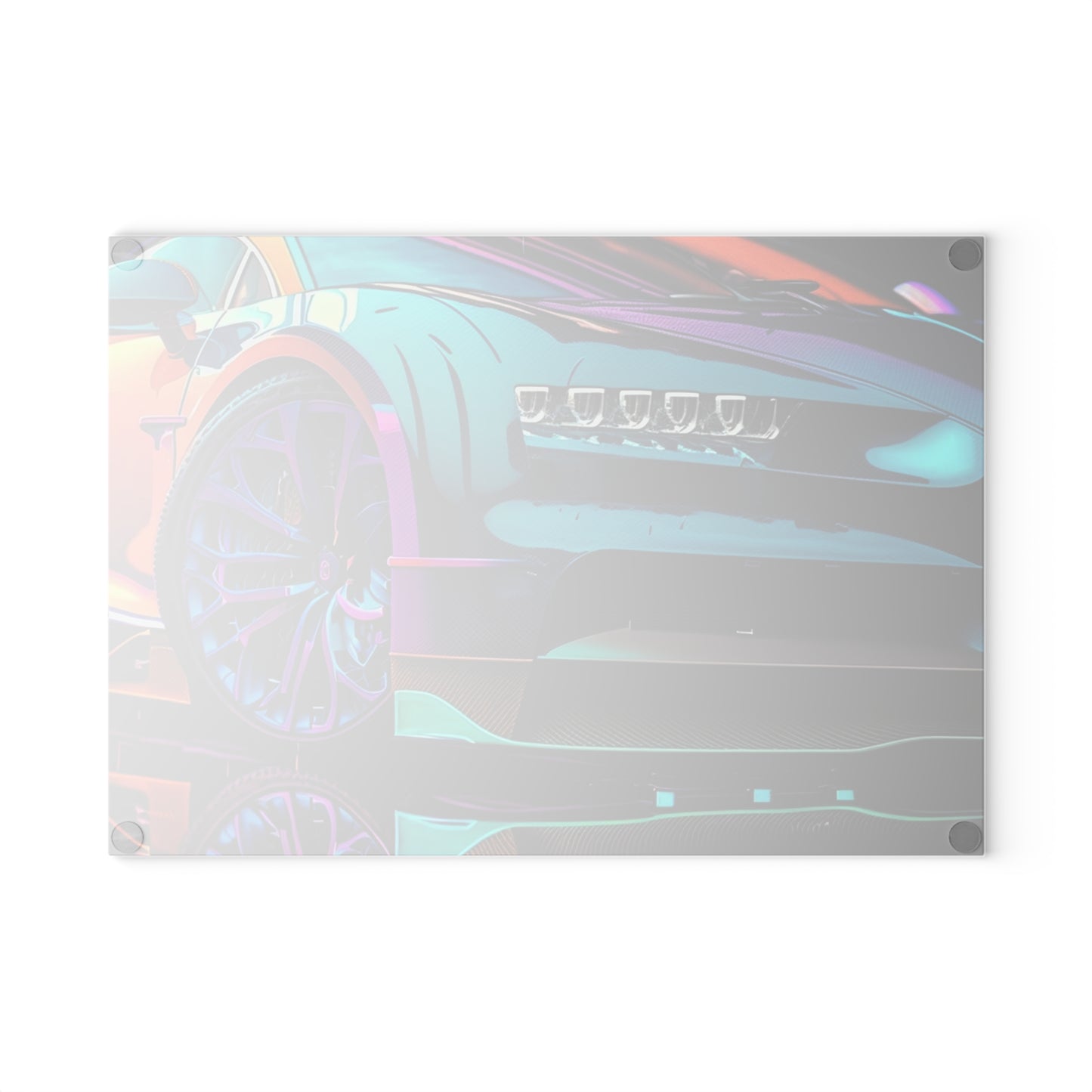 Glass Cutting Board Bugatti Neon Chiron 1